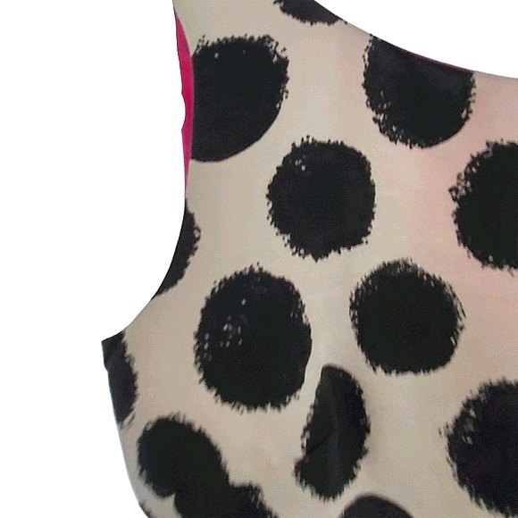 Eliza J Polka Dot Dress  Scoop Neck Pockets Side Zip Size 2P - Picture 5 of 16